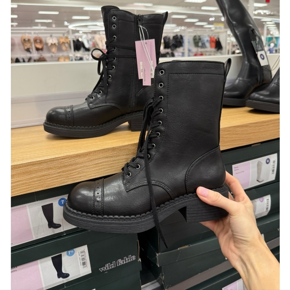 wild fable Black Combat Moto Boots - Picture 5 of 11